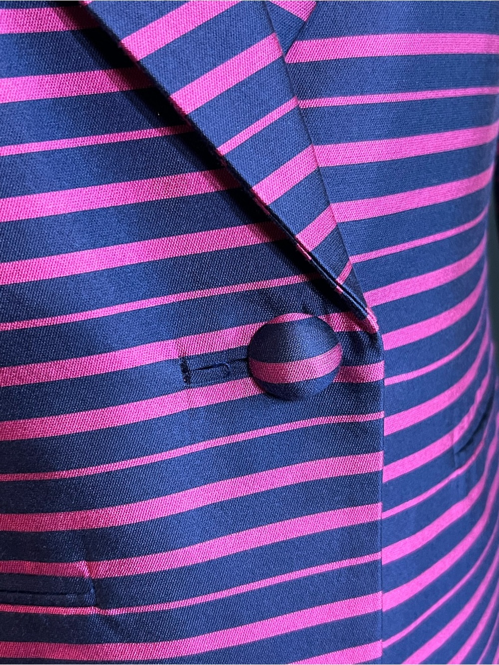 Talbots Pink & Navy Striped Silk-Blend Blazer Jacket - Picture 2 of 11